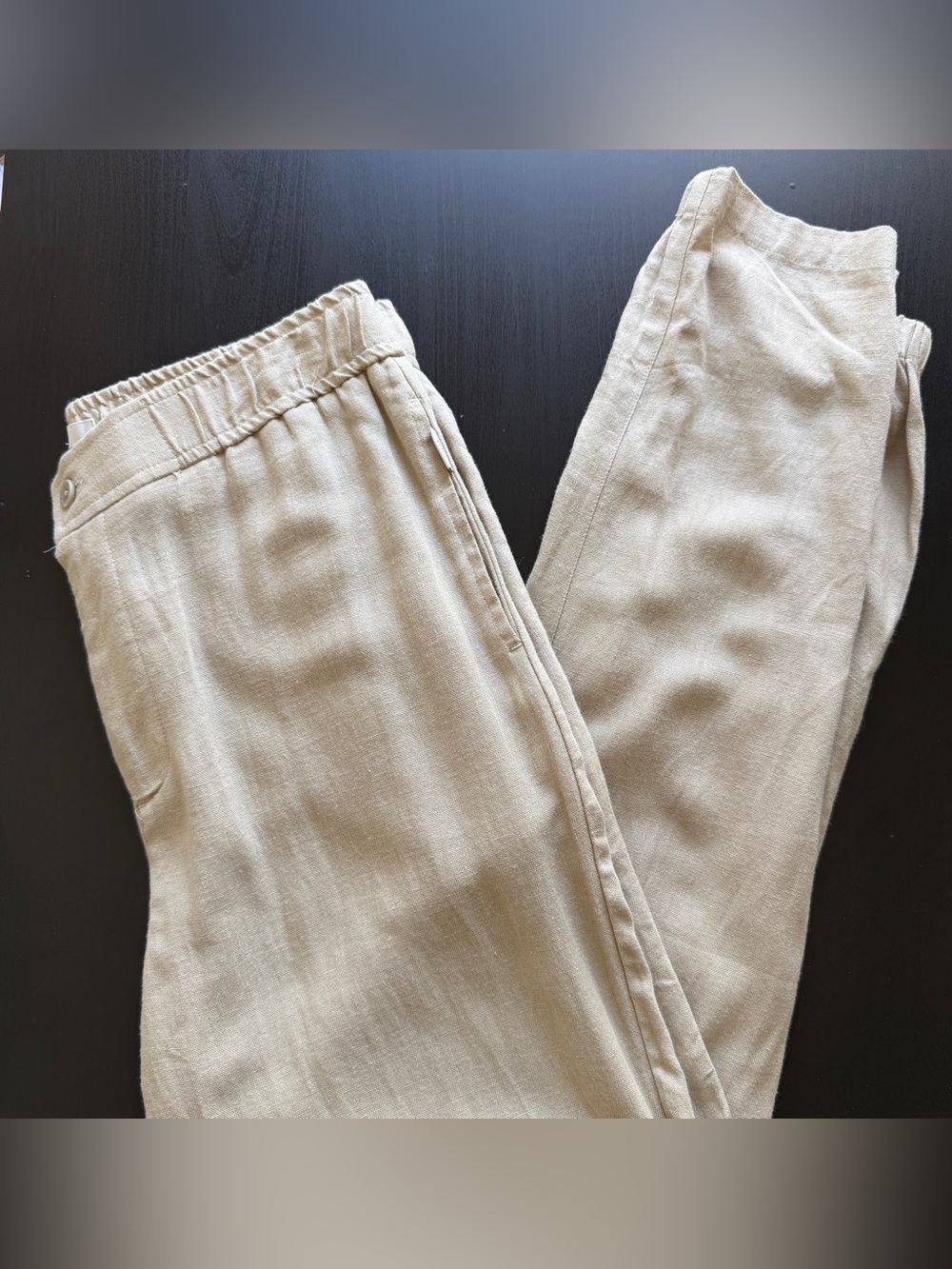 Onia Men’s Beige Knit Lounge Pants Elastic Waist Drawstring Large